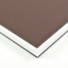 BuyPlastic ColorCore Plastic Sheet  3/4" x 12" x 12" Brown-White-Brown