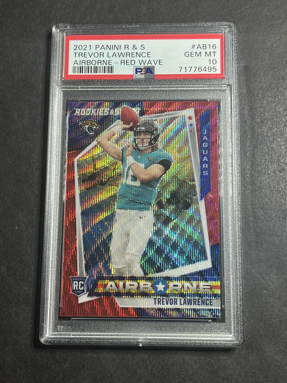 Trevor Lawrence Panini Rookies & Stars Airborne #AB16 Red Wave