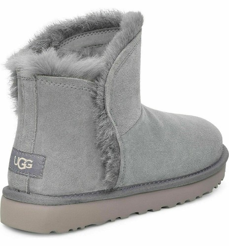 UGG DAMEN KLASSISCHE MINI FLAUSCHIGE HOHE NIEDRIGE STIEFEL in GEYSER 1103745 GRÖSSE US 7 NEU IM KARTON - Bild 3 von 14