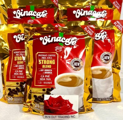 Vinacafe 3-In-1 Strong Blend Instant Coffee 20 Sachets x 20g (Pack of 5)~03/2027
