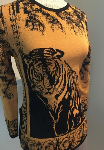 Angelica-Val Tiger Theme Knit Top Sweater - S - Picture 2 of 7