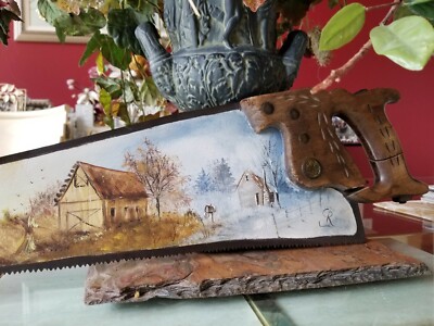 Vintage Hand Painted Warranted Saw 