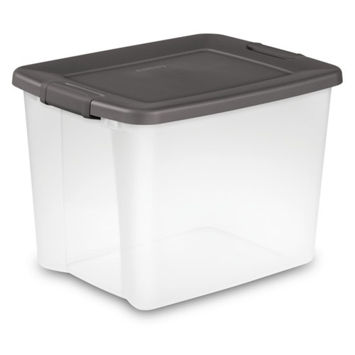 Sterilite ShelfTotes 50 Quart Clear Latched Plastic Storage Container, (12 Pack) - Picture 3 of 6
