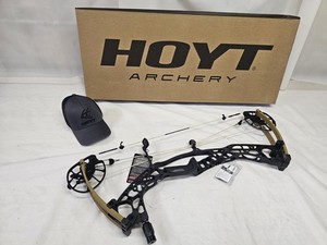 Hoyt AX-2 LEFT HANDED 65 - 75lbs/25" - 30"/Blackout Riser/Bourbon Limbs/White...