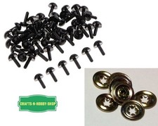 50 Animal DOLL Craft Puppet EYES with 50 Strong Metal Washers  15mm SOLID BLACK