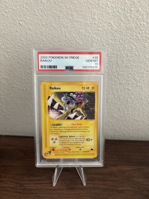 Pokemon TCG Skyridge Raikou 28/144 Rare PSA 10 Graded 2003