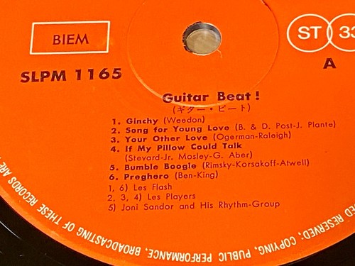 VA Guitar Beat! 1964 Japan Thin Sleeve LP JONI SANDOR Les FLASH PLAYERS,SLPM1165 - Picture 3 of 4