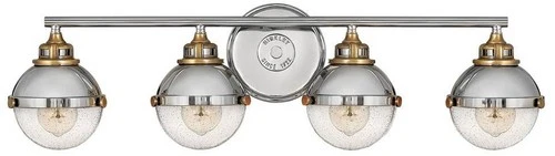 Hinkley Fletcher 32" Wide Polished Nickel 4-Light Bath Light - Picture 1 of 7