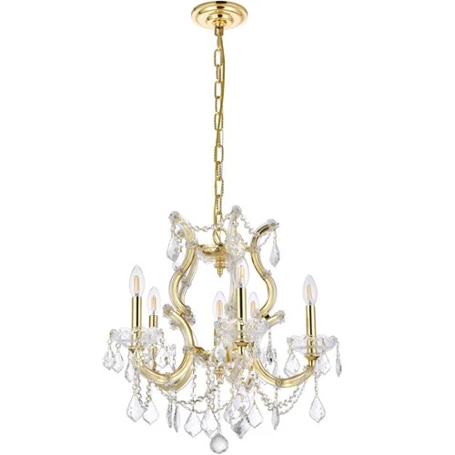 Elegant Lighting 2800D20G/RC Maria Theresa Mini Chandelier Gold - Picture 7 of 9