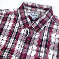 Carhartt Men L Relaxed Fit 100139 Essential Short Sleeve Button Down Work Shirt