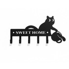 Schlüsselbrett Metall Schlüsselleiste Schlüsselablage 18 cm Wand Deko Katzen