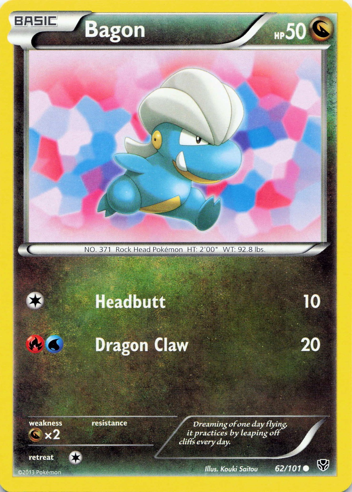 Pokémon TCG Bagon #62/101 Plasma Blast NM