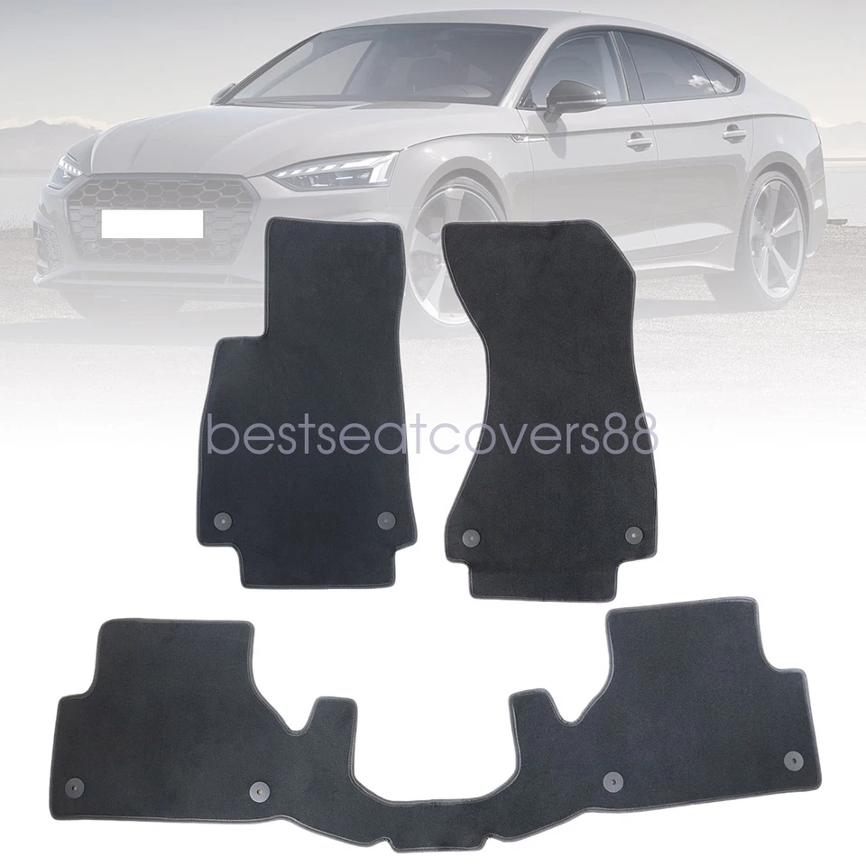 Alfombrillas de repuesto para Audi A5/S5 Sportback 2018-2024 terciopelo negro Foto 2 de 4