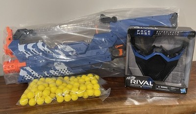 Rival NERF  MXVII-10K Ball Blaster -blue- Face Mask- 100 Rounds Nerf Balls