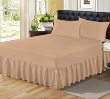 Image of Fitted Valance Sheet Extra Deep Bed Sheets Single Double King Size & Pillowcases