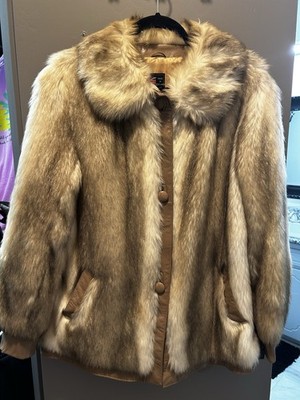 Vintage Lilli Ann Faux Fur Coat Adolph Schuman England 60s Mod Mob Wife Jacket