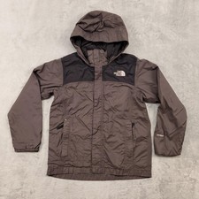 The North Face Jacket Boys Medium 10/12 Brown HyVent Hooded Rain Coat Waterproof