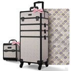 BYOOTIQUE Makeup Train Case w/ Cube Case Cosmetic Organizer Art Deco Graphite — photo 1