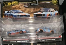 Hot Wheels Premium Car Culture 2 Pack Gulf Lancia Rally 037 + Fiat 131 Abarth