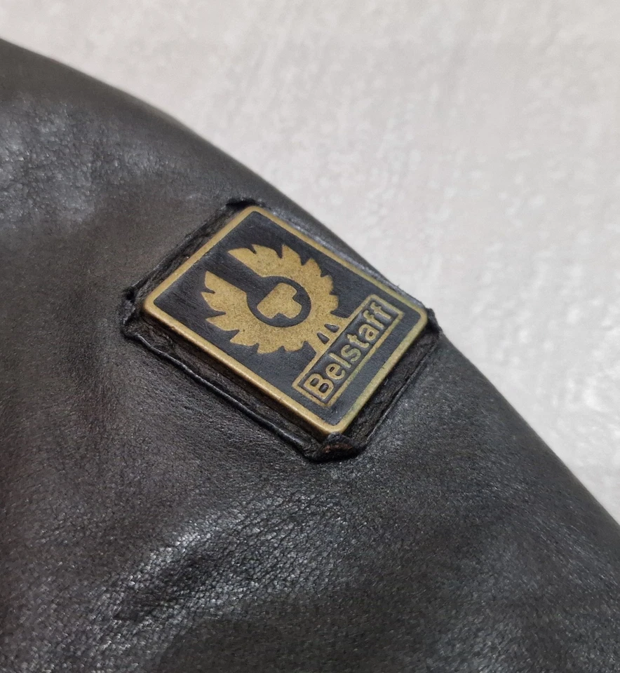 Belstaff Black Leather Perforated Jacket Ultra Rare Gold Label size 42 Foto 4 de 4