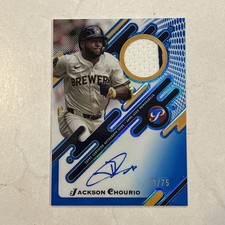 2025 Topps Pristine Jackson Chourio Patch Auto Blue /75 Color Match #PPAR-JC
