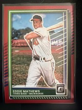 2025 Panini Donruss - Optic Eddie Mathews #67 Red Prizm 26/99 Milwaukee Braves