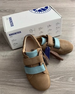 New in the Box BIRKENSTOCK Kids ''Arran'' Natural Suede Shoes, Beige, 34