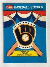 Milwaukee Brewers 1989 Fleer Baseball Team Logo/Home Sticker