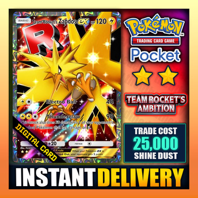 Pokemon TCG Pocket - Team Rocket's Zapdos EX - Full Art    - Englisch - Schnell  