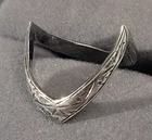 Vintage Sterling Silver Scroll Filigree Double V Ring Chevron Size 6
