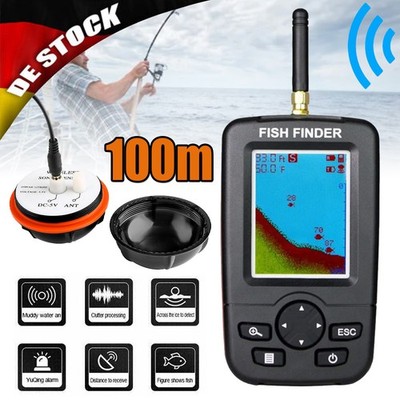 100M Pro Funk Fischfinder Sonar Detektor Dot Matrix Echolot Fischfinder Angeln