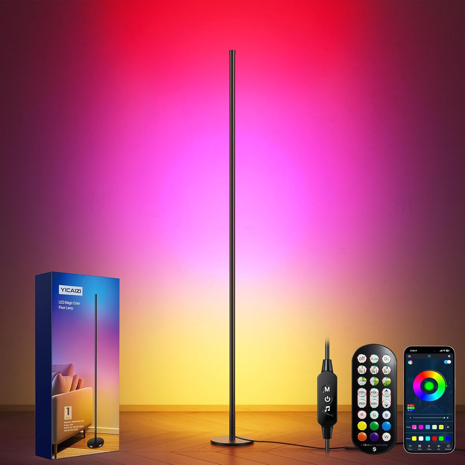 Piantana LED RGB Professionale 160cm - Lampada Terra Dimm Alta Qualità