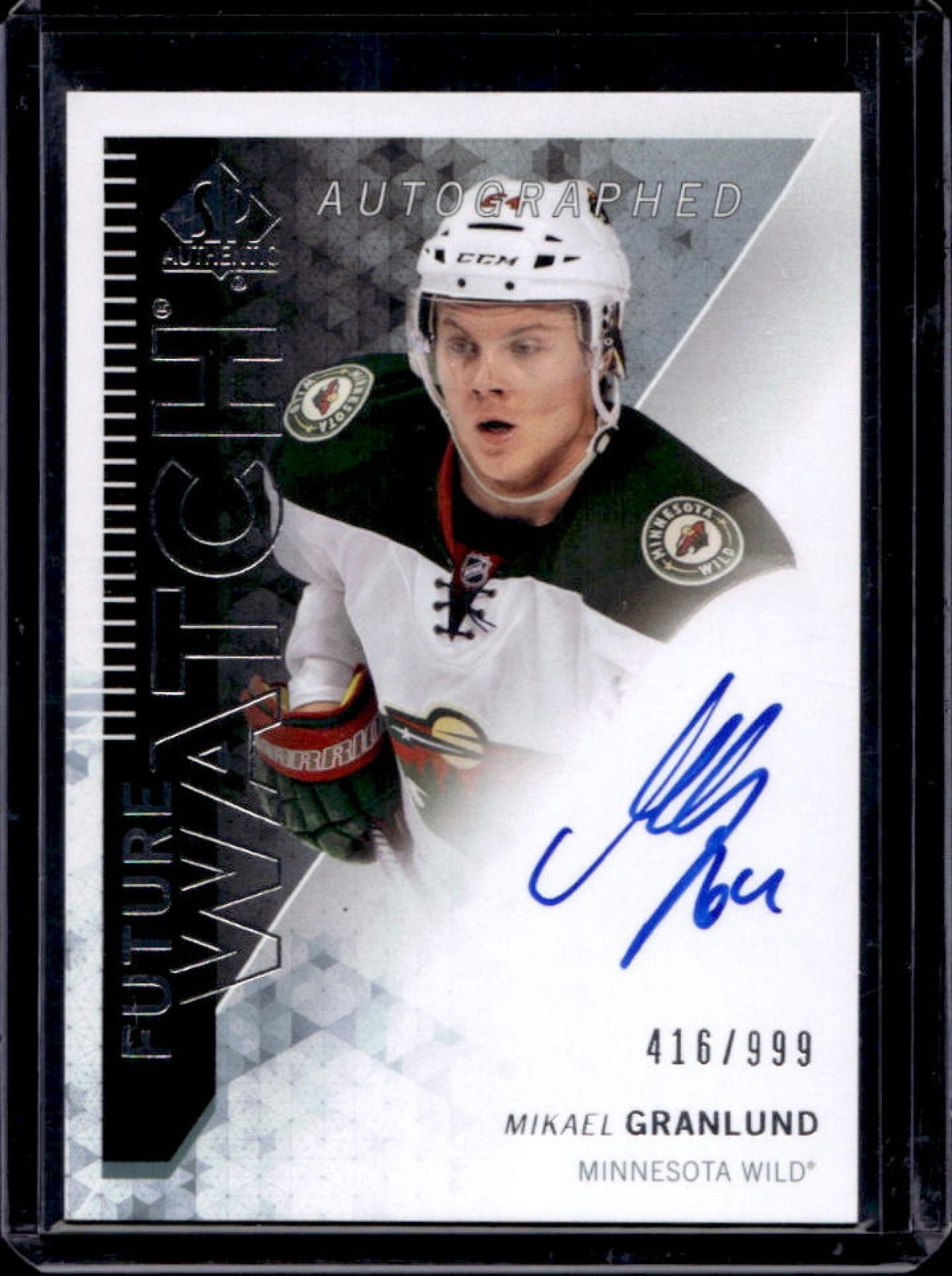 2013-14 SP Authentic Mikael Granlund Rookie Auto RC Future Watch #416/999 Wild
