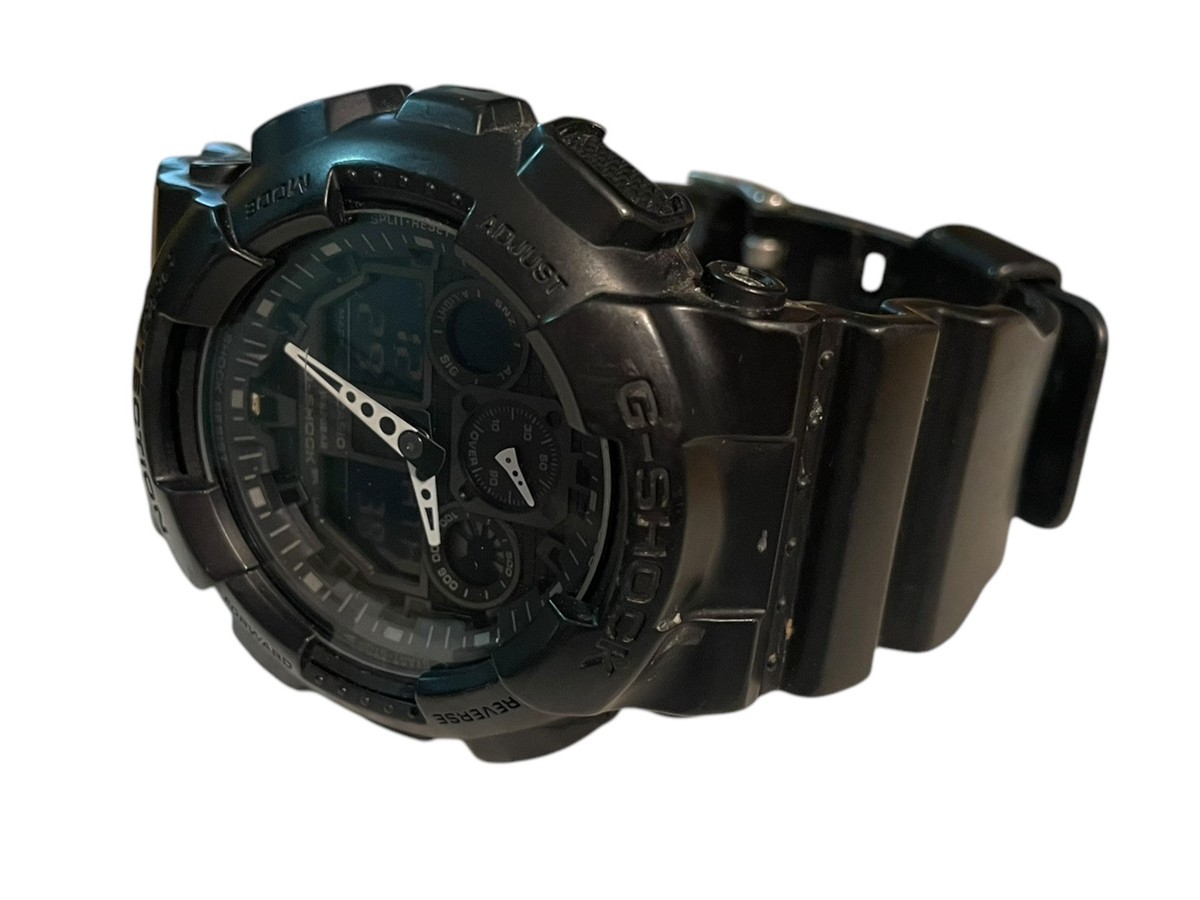 CASIO G-SHOCK GA-100 Mod 5081 Black Resin Quartz Digital Analog