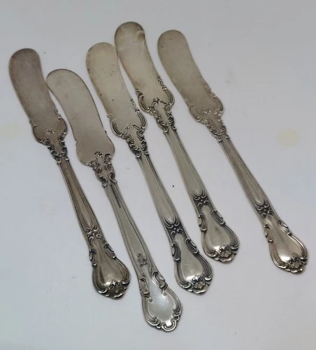 5pc Vintage Sterling Silver Gorham Butter Knives, As Is, Marked, 130g