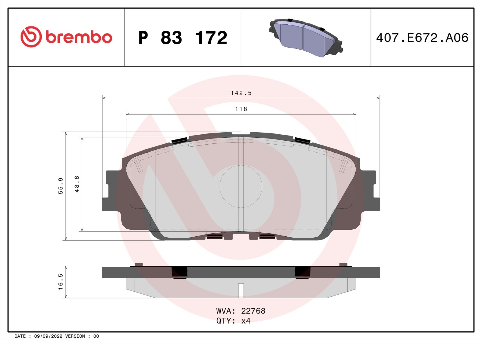Fits BREMBO KLOCKI SZCZEKI CYLINDERKI P 83 172 BRAKE PADS FRONT ⭐UK Stock⭐ - Image 9