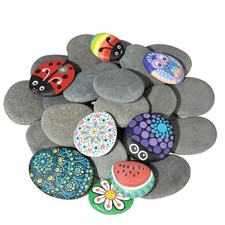 25 Pcs Rocks for Painting, 2"-3" Painting River Rocks, Flat Smooth Stones t...