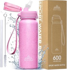 600ml Stainless Steel Water Bottle with Straw Leakproof Insulated Keep Cold