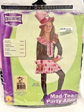 Kids Girls -Rubies Mad Tea Party Alice Halloween Costume Size Small 4-6