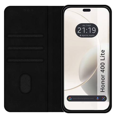 Cover Libro IN Ecopelle Con Portabiglietti per Huawei Honor 400 Lite 5G Nera - Foto 2 di 3