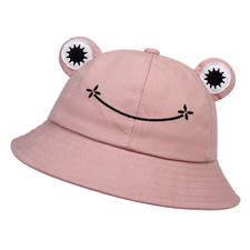 Cute Frog Bucket Hats Women Bucket Hat Women Summer Outdoor Sun Fishing Cap Cott