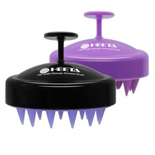 HEETA Scalp Massager Hair Growth 2-Pack, Soft Silicone 01- Black  Purple