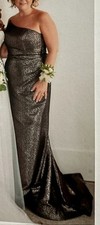 Jovani 06867 Coffee Strapless Dress with Wrap