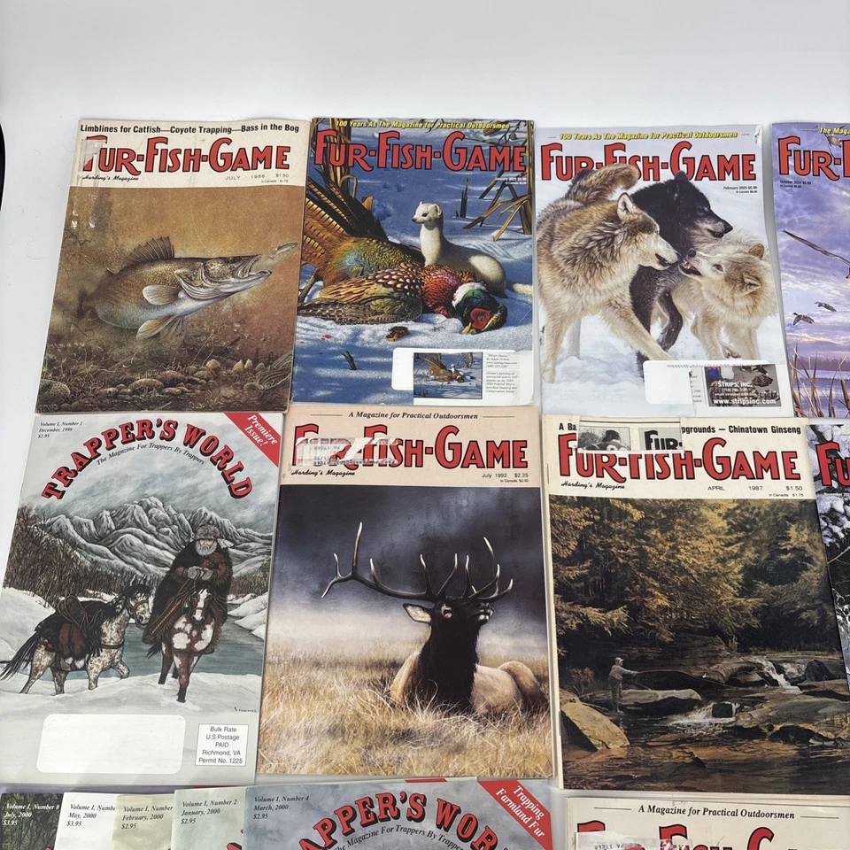 Lote De 22 Revistas De Caza Y Pesca De Colección: Juego De Peces De Piel, American Trapper, Años 90 Foto 2 de 4