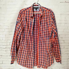 Banana Republic Men's Soft Wash Sz LG Tailored Slim Fit Button Down Shirt Orange