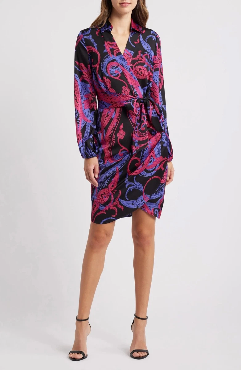 Satin Long Sleeve Dresses for Women for sale | eBay