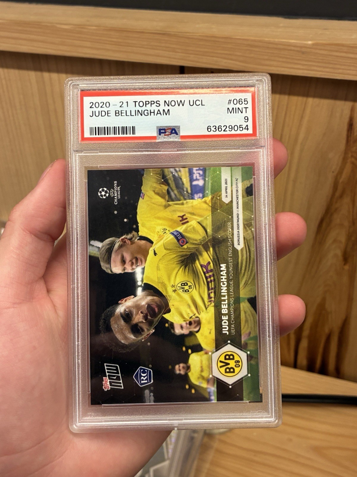 Jude Bellingham 2020-21 Topps Now UCL #065 Rookie Card PSA 9 view 4
