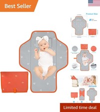 Baby Portable Changing Pad Travel - Waterproof Compact Diaper Changing Mat wi...