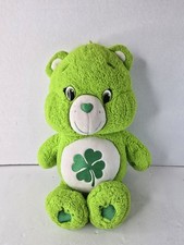 Care Bears Green Good Luck Four Leaf Clover Bear Plush 2014 Irish Plush 14"