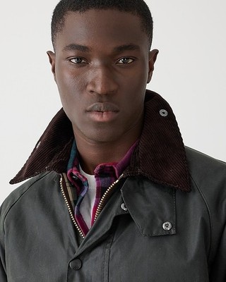 New Barbour x J Crew Classic Bedale Wax Jacket Coat Olive Size